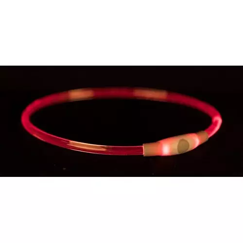Flash light ring USB, blikací obojek, vícebarevný (L-XL: 65 cm/ ø 8 mm)