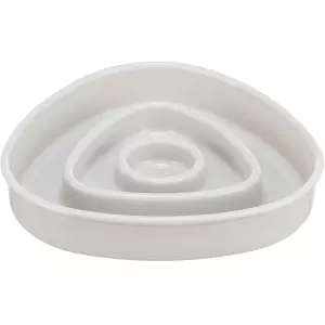 Miska k pomalému krmení, design triangl, 0,35l/15 ×15 cm, plast/TPR, šedá
