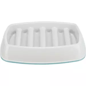 Miska k pomalému krmení, design mříž, 0,25l/21 ×14 cm, plast/TPR, šedá