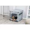 Interiérový kennel, M: 58 x 60 x 77 cm, polyratan, světlešedá