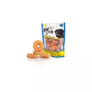 KIDDOG kuřecí masíčko na buvolím 9 cm kroužku (4 ks/bal.)