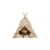 Teepee BOHO s polštářem, 55 x 65 x 55 cm, bavlna, béžová