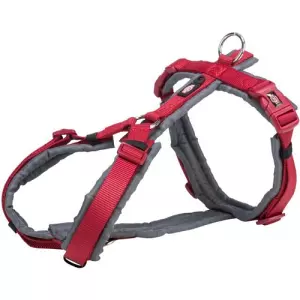 PREMIUM trekingový postroj, červená/grafit (S-M:hruď:44-53 cm/20 mm)