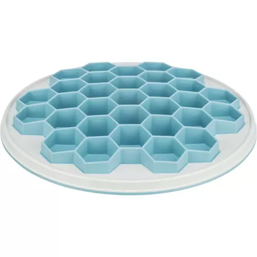HIVE, talíř k pomalému krmení, o 30 cm, plast/TRP/TPE, šedá/modrá