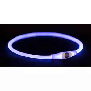 Flash light ring USB, blikací obojek, modrá (S-M: 40 cm/ ø 8 mm)