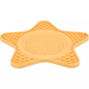 Lick´n´Snack HVĚZDA - podložka k pomalému krmení, 23,5 cm, silikon, žlutá