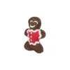 Xmas figure set - sada 2 vánočních hraček sob a perníček, 8 cm, filc