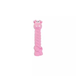 Prasátko s latexovým lanem a chroupacím zvukem 15 cm, latex, HipHop Dog
