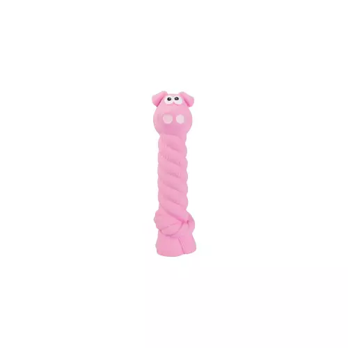 Prasátko s latexovým lanem a chroupacím zvukem 15 cm, latex, HipHop Dog