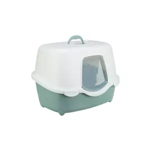 Toaleta pro kočky DAVIO TOP, 56 x 39 x 39 cm, zelená/bílá