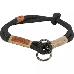 BE NORDIC polostahovací obojek, černá/písková (S-M: 40 cm/ ø 8 mm)