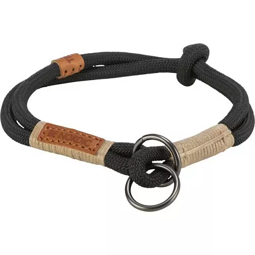 BE NORDIC polostahovací obojek, černá/písková (S-M: 40 cm/ ø 8 mm)