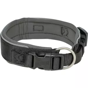 PREMIUM obojek extra široký, černá/grafit (M-L: 40-48 cm/40 mm)