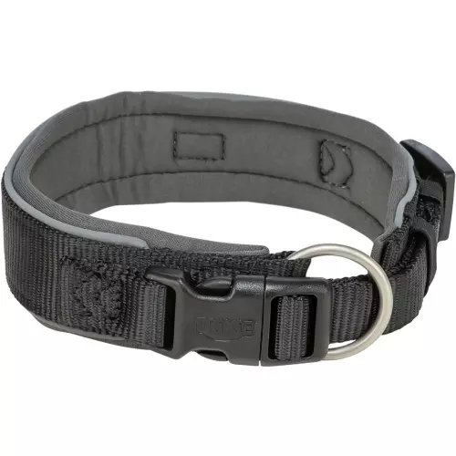 PREMIUM obojek extra široký, černá/grafit (M-L: 40-48 cm/40 mm)