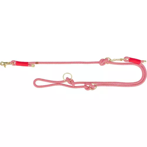 Soft Rope prodlužovací kulaté tkané vodítko, červená/krémová (XS-S: 2,00 m/ 6 mm)