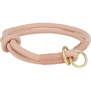 Soft Rope kulatý polostahovací obojek, růžová/světlerůžová (L-XL: 55 cm/ 10 mm)