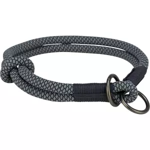 Soft Rope kulatý polostahovací obojek, černá/šedá (XS: 25 cm/ 6 mm)