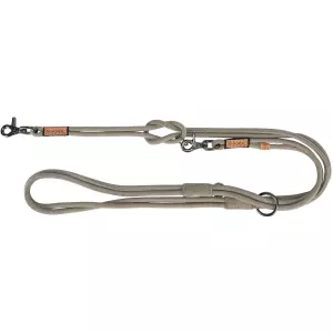 BE NORDIC prodlužovací kožené kulaté vodítko, XS-L: 2.00 m/ o 8mm, šedá