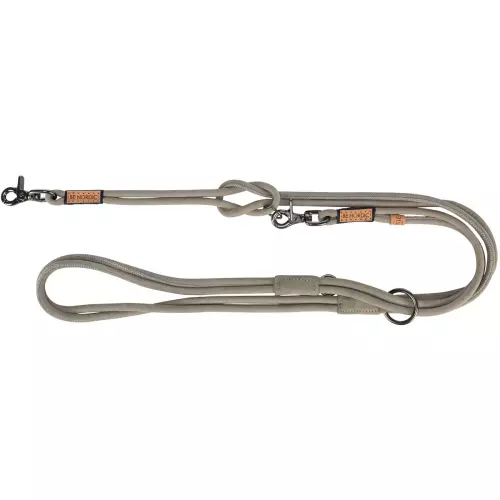 BE NORDIC prodlužovací kožené kulaté vodítko, XS-L: 2.00 m/ o 8mm, šedá