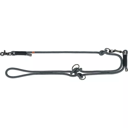 Soft Rope prodlužovací kulaté tkané vodítko, černá/šedá (XS-S: 2,00 m/ 6 mm)