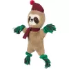 Xmas SLOTH  - vánoční lenochod 30 cm, píská/šustí, plyš/lano