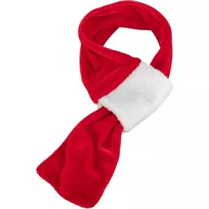 Xmas SCARF - vánoční sametová šála, červená/bílá (90 cm)