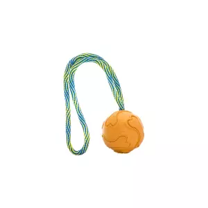 Vrhací tréninkový míč s vlákny z rýžových slupek, na laně  6/30 cm HipHop Dog