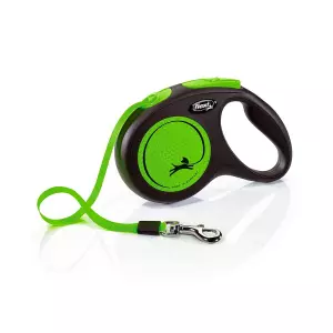 Flexi New Neon pásek, zelená (S: délka 5 m, do 15 kg)