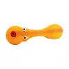 Psík ležící - tvar činky, se zvukem, 22 cm, latex, oranžová, HipHop Dog