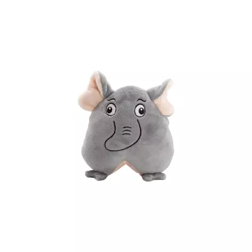 Plyšový 2D slon se zvukem, bavlněné lano, 16 cm, šedá, HipHop Dog