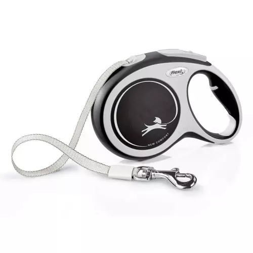 Flexi New Comfort pásek, černá (S: délka 5 m, do 15 kg)