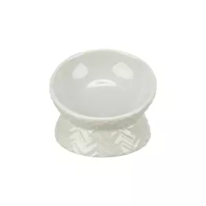 Keramická miska vyvýšená, ergonomický tvar, 0,15 l / 13 cm, světlešedá
