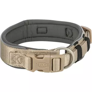 PREMIUM obojek extra široký, písková/grafit (L-XL: 53-62 cm/50 mm)