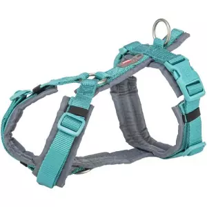 Premium trekingový postroj, aqua/grafit (S: 36-44 cm/15 mm)