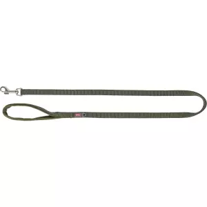 Vodítko PREMIUM s vyplněnou rukojetí, olivově zelená (M-L: 1,00 m/20 mm)