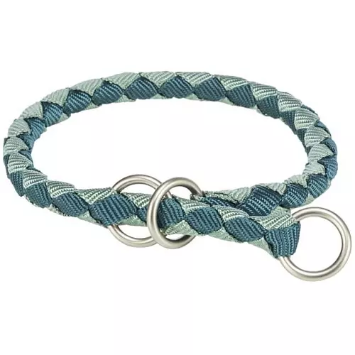 Obojek CAVO kulatý polostahovací, petrolejová/šalvějová (S-M: 35-41cm/ ø12mm)