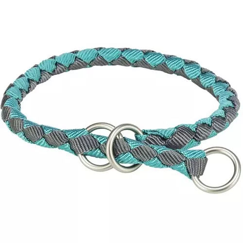 Obojek CAVO kulatý polostahovací, aqua/grafit (S: 30-36cm/ ø12mm)