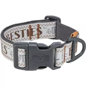 BE NORDIC obojek extra široký, šedá (S-M: 32-45 cm/ 30 mm)
