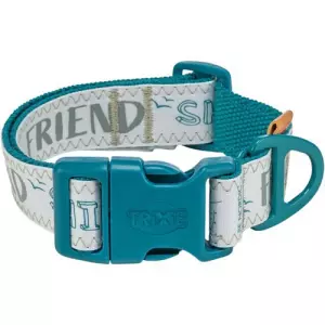 BE NORDIC obojek extra široký, petrolejová (M-L: 40-60 cm/ 38 mm)