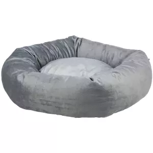 Kulatý recyklovaný pelech LIONEL, fleece, šedá (ø 60 cm)