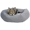 Kulatý recyklovaný pelech LIONEL, fleece, šedá (ø 60 cm)