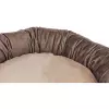Kulatý recyklovaný pelech LIONEL, fleece, hnědá/béžová (ø 60 cm)
