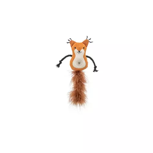 Veverka s peříčkovým ocasem, catnip,  12cm/24 cm, plyš