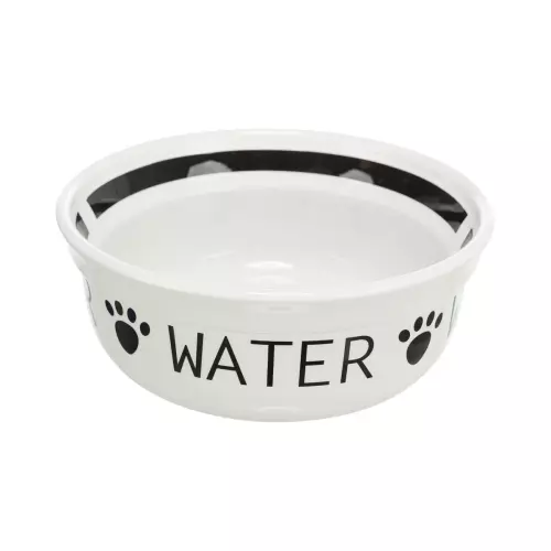 Keramická miska WATER, bílá/černá (2,6 l/ ø 25 cm)
