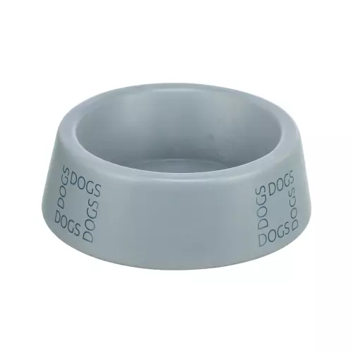 Keramická miska pro psy s nápisem DOGS, šedomodrá (1 l/ ø 20 cm)