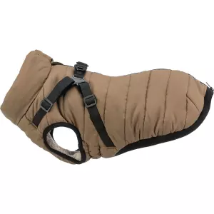 Zimní bunda PIROU s postrojem, písková (M: 45cm, hruď: 62-66cm, krk: až 48cm)