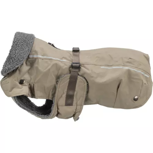 Kabátek ROUEN 2 v 1, buldog střih, písková (S:40cm, hruď:48-78cm, krk:48-56cm)