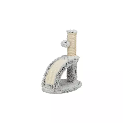 Škrabadlo WINNIE Junior s kartáčem, 43 cm, sisal/ dlouhovlasý plyš, šedá