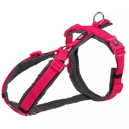 PREMIUM trekingový postroj, fuchsia/grafit (L:hruď:70-85cm/25mm)