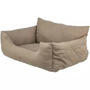 Sedačka / pelech do auta Double, 80 x 60 x 35 cm, šedobéžová
